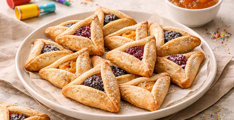 plate full of Hamantashcen